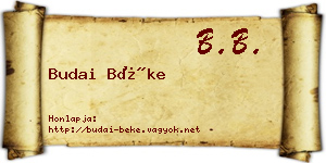 Budai Béke névjegykártya