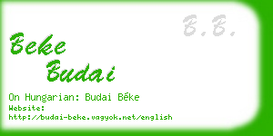 beke budai business card